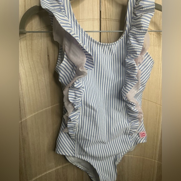 RUFFLE‎ BUTTS VGUC Seersucker Waterfall One Piece Swimsuit size 8 - Picture 5 of 12